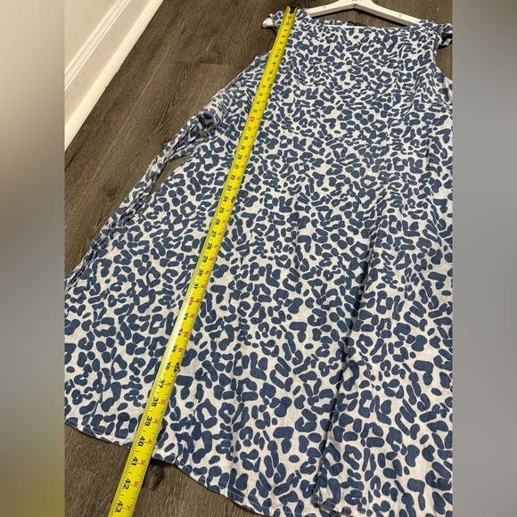 Piazza Del Tempio Italy Women's Leopard Print 100% Linen Dress Med Spring Beach - Picture 6 of 11